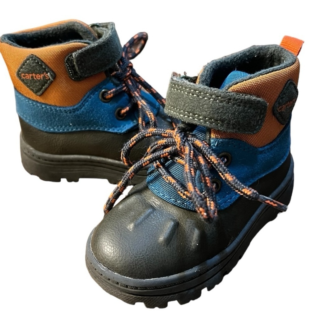 Carter’s Kid's Easy On/Off Duck Boot Gray Blue Orange Size 5M